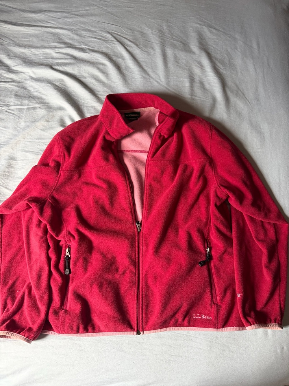 L.L. Bean Women's Hot Pink Full-Zip Fleece Jacket